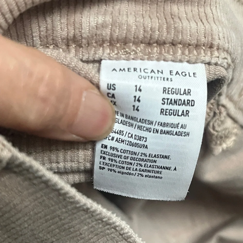 American Eagle Outfitters Low Rise Baggy Wide Leg Corduroy Pants Sz 14 - Picture 14 of 15